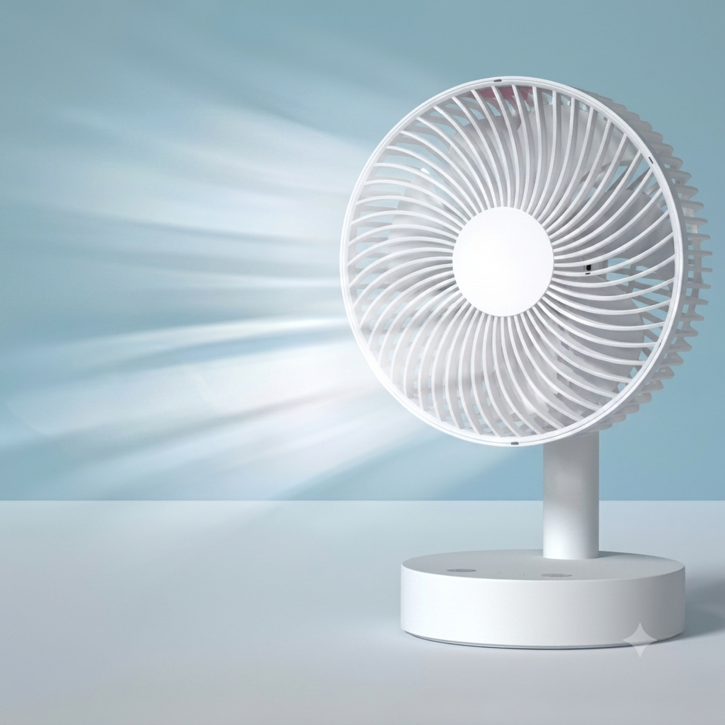 Ventilateur de bureau USB oscillant blanc 3600mAh avec 4 vitesses