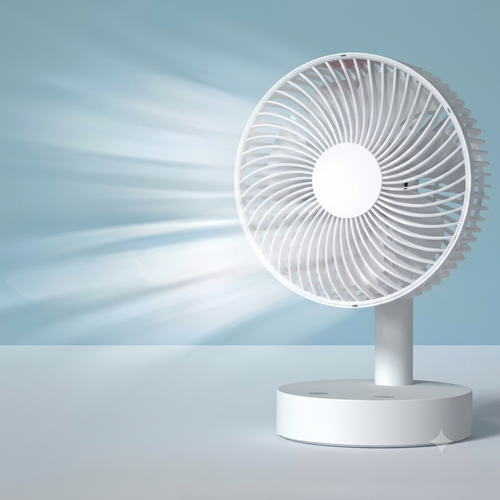 Ventilateur de bureau USB oscillant blanc 3600mAh avec 4 vitesses